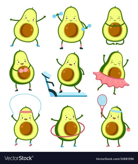 Cf Tattoo, Healthy Cartoon, Workout Cartoon, Exercise Cartoon, Avocado Character, Avocado Illustration, Avocado Farm, Avocado Tattoo, Avocado Cartoon