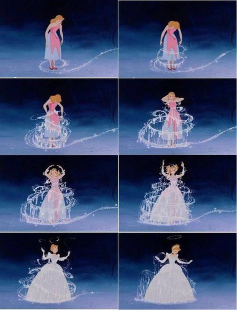 Cinderella's dress transformation was Walt Disney's favorite piece of animation. Dress Transformation, Cinderella 3, Cinderella Aesthetic, 디즈니 캐릭터, A Cinderella Story, Flashback Friday, Cinderella Disney, Cinderella Dresses, Princesa Disney