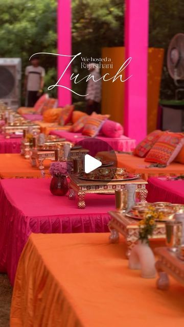 551K views · 55K likes | Wedding Designer - Konark Events on Instagram: "Crafting a regal affair in hues of Rani Pink and Orange for a Rajasthani Sajjan Court at a wedding – where every detail echoes the opulence of a traditional royal feast. 👑✨   Decor Design and Execution : @konarkevent @himish_7  Décor photography: @studioaksoc  Venue : @jaimahalpalace  Bride: @nikita.reddy97  Groom: @varshpeddireddy   #konarkexperience #decorbykonarkevent #indianweddings #weddingsindia #jaipurweddings #rajasthanwedding #nriwedding #southindianweddings #southasianweddings #weddingreels #trending #luxuryweddings" Rajasthani Wedding Decor, Rajasthani Decor, Rajasthan Wedding, Rajasthani Wedding, Royal Feast, Event Venue Design, Engagement Stage, Engagement Stage Decoration, Venue Design