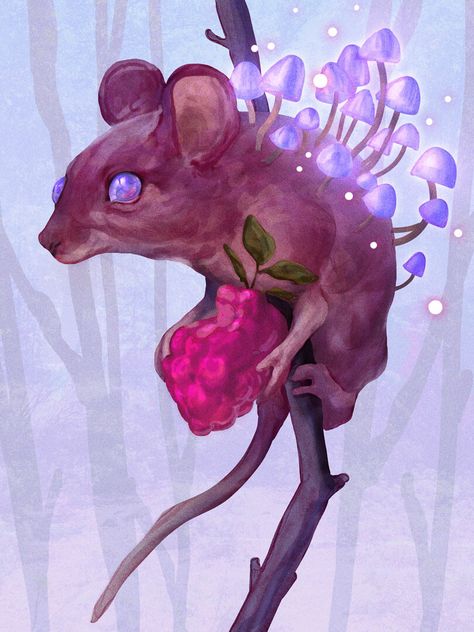 ArtStation - Mushroom Mouse Mushroom Animal Art, Mushroom Creature Art, Mushroom Druid, Mushroom Animals, Spore Druid, Mouse Mushroom, Legends And Myths, Dungeons And Dragons Homebrew, Mushroom Art