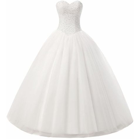 Beautyprom Women's Ball Gown Bridal Wedding Dresses ($90) ❤ liked on Polyvore featuring dresses and wedding dresses Lace Train Wedding Dress, Bride Dress Long, Wedding Dress Aline, Long Tulle Dress, Long Beach Wedding Dresses, Tulle Dress Long, Train Wedding Dress, Lace Applique Wedding Dress, Satin Ball Gown