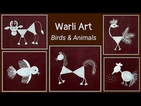 (4) Warli art painting for beginners | Warli Art Drawing | Warli Animals | @TinyPrintsArt - YouTube Warli Animals, Warli Art Drawing, Warli Art For Beginners, Warli Art Painting, Birds Drawing, Worli Painting, Warli Art, Picture Composition, Art For Beginners