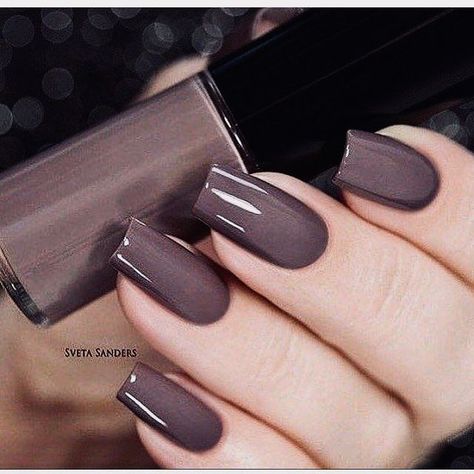 Neutral Nail Polish Colors, Nail Paint Shades, Brown Nail Polish, Brown Nail, Makijaż Smokey Eye, Classy Nails, Nail Paint, Gel Nail Art, Purple Nails