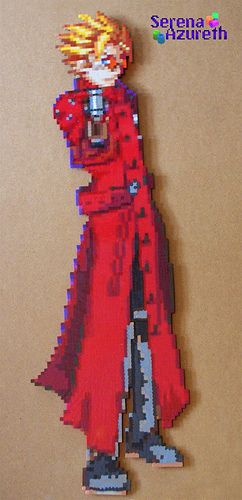 SerenaAzureth_Trigun_Vash_Shooting2 Trigun Perler Beads, Trigun Pixel Art, Trigun Vash, Like Pokemon, Pokemon Perler, Pokemon Perler Beads, Melty Bead Patterns, Perler Art, Beads Designs