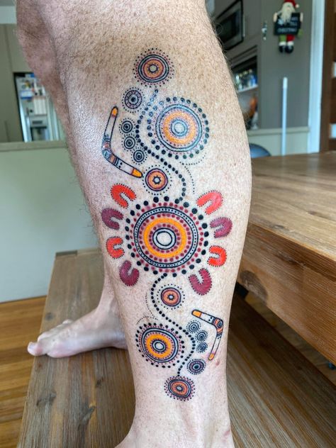 Indigenous Australian Tattoo, Aboriginal Tattoo Ideas, Aboriginal Flag Tattoo, Aboriginal Art Tattoo, Aboriginal Tattoo Woman, Aboriginal Tattoo Designs, Indigenous Tattoo Ideas, Indigenous Tattoos, Aboriginal Tattoo