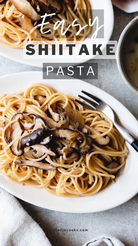 Shiitake Noodle Recipes, Shiitake Mushroom Pasta, Shiitake Mushroom Recipes, Shiitake Noodles, Shiitake Recipes, Noddle Recipes, Shiitake Mushrooms Recipes, Basil Pasta Recipes, Mushroom Recipes Vegan