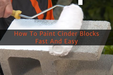 How To Paint Cinder Blocks Fast And Easy Painting Concrete Blocks, Painting Cement Blocks, How To Paint Cinder Blocks, Painting Cinder Block Walls Outdoor, Cinder Block Painting, Painting Cinder Blocks, Paint Cinder Blocks, Cinder Block Paint, Painted Cinder Blocks