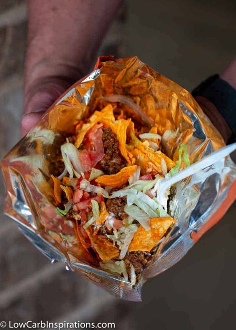 Keto Taco in a Bag with Quest Chips! Keto Friendly Chips, Taco In A Bag, Quest Chips, Homemade Taco Seasoning Recipe, Easy Keto Dinner, Delicious Low Carb Recipes, Low Carb Tacos, Keto Taco, Homemade Taco Seasoning