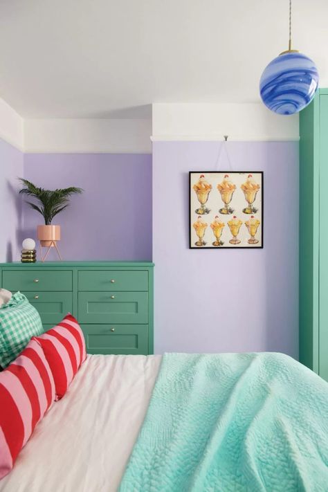 Lilac is having a bit of a resurgence. We've seen the color burst into the fashion world, and it’s filtered through to interiors too. Fresh and rejuvenating, it's no longer seen as outdated, especially when brought to life with a minty green. (Image credit: YesColours) Pastel Purple Interior, Colour Inspiration Boards, Colours That Go With Lilac, Lilac Color Scheme, Summer Home Decor Ideas, Lilac Interior, Lilac Walls, Lilac Room, Mint Green Bedroom