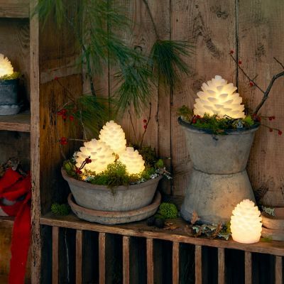 Home - Holiday - Shop All Holiday - Terrain Fire Pots, Winter Planter, Globe Ornament, Fire Clay, Hand Poured Candle, Winter Forest, White Led Lights, Holiday Home Decor, Shop The Look