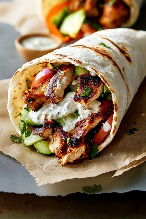 Craving the flavors of Greece? This Authentic Greek Chicken Gyros recipe brings Mediterranean magic to your kitchen with juicy marinated chicken, fresh tzatziki, and warm pita. It’s the perfect easy weeknight meal that’s loaded with deliciousness and ready to impress! Get ready to savor a taste of Greece in every bite. Recipe With Tzatziki, Chicken Gyros Recipe, Greek Chicken Gyros, Greek Recipes Easy, Gyros Recipe, Chicken Gyro Recipe, Baked Greek Chicken, Greek Pita, Greek Gyros