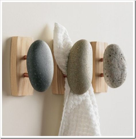 Rental Bathroom, Towel Holders, River Stones, Massage Room, Hook Design, Towel Hooks, Towel Bar, Towel Rack, Wall Hooks