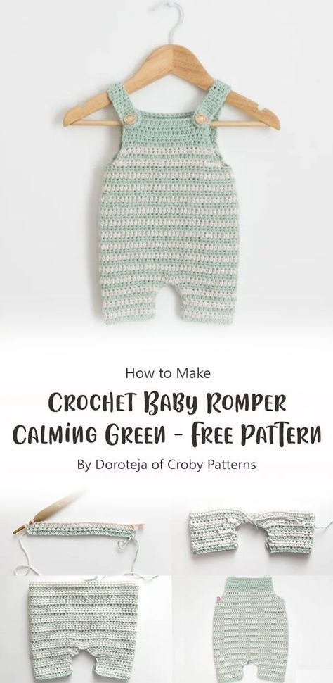 It’s time to celebrate with a cute crochet baby romper. It’s the easiest little gift and it doesn’t matter if the Baby is born in Winter or Spring. The Baby romper will make them look so fashionable no matter what season. Happy Baby Shower! Crochet Baby Romper, Modern Haken, Baby Born Kleidung, Crochet Baby Projects, Baby Romper Pattern, Crochet Baby Gifts, Newborn Crochet Patterns, Crochet Romper, Romper Pattern