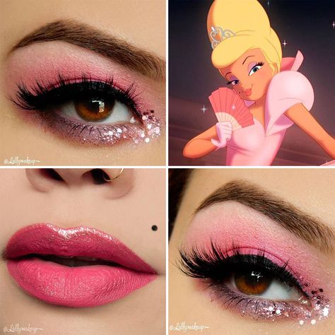 Charlotte La Bouff (The Princess And The Frog) Cinderella Makeup, Disney Eye Makeup, Charlotte La Bouff, Disney Inspired Makeup, Disney Princess Makeup, Disney Eyes, Make Up Designs, Princess Makeup, Disney Makeup