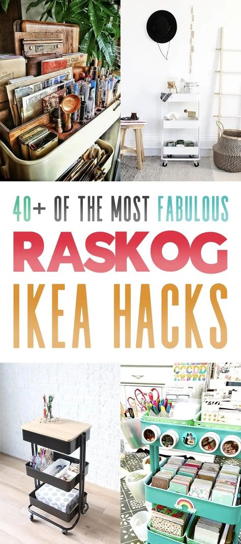 40+ Of The Most Fabulous Raskog IKEA Hacks - The Cottage Market Classy Bar Cart, Raskog Ikea, Scrapbook Room Organization, Ikea Raskog, Painting Station, Mini Gym, Kitchen Necessities, Diy Playbook, Cottage Market