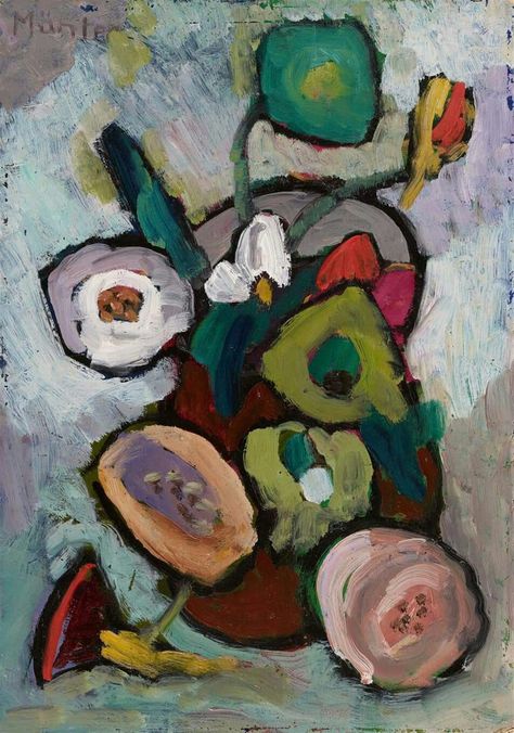 gabriele münter Gabriele Münter, Abstract Art Images, German Expressionism, Paintings I Love, Aesthetic Painting, Still Life Art, Flower Illustration, Magazine Art, Floral Painting