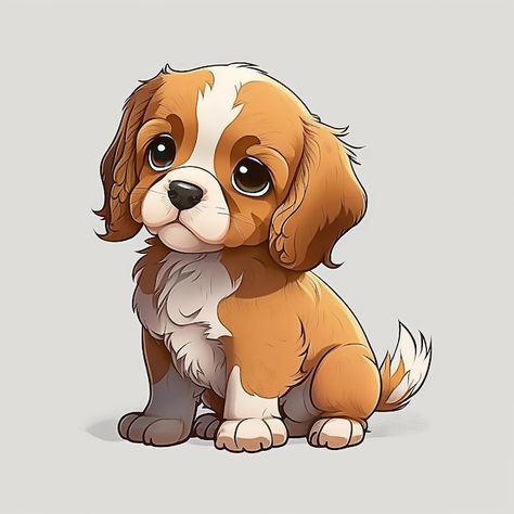 Dog Crying, Dog Design Art, Cartoon Drawings Of People, Puppy Drawing, Puppy Art, Cocker Spaniel Puppies, Dog Cartoon, Animal Portraits Art, Animated Animals