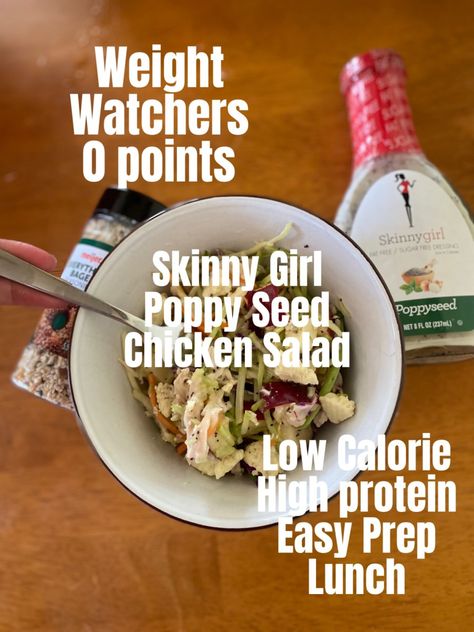 Weight Watchers Chicken Salad, Ww Chicken Salad, Poppyseed Chicken Salad, Weight Watchers Salads, Poppy Seed Coleslaw Recipe, Low Calorie High Protein Salad Recipes, Low Calorie Chicken Salad Recipe, Weight Watchers Chicken Coleslaw, Weight Watchers Lunch Ideas