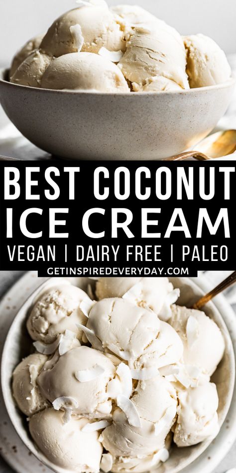 Vegan Coconut Ice Cream, Homemade Coconut Ice Cream, Homemade Ice Cream Recipes Machine, Coconut Ice Cream Recipes, Ice Cream Vegan, Ice Cream Recipes Machine, Coconut Milk Ice Cream, Vegan Ice Cream Recipe, Healthy Ice Cream Recipes