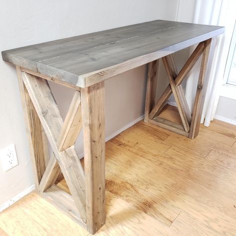 Inexpensive Desk, Homemade Desk, Diy Wood Desk, Diy Office Desk, Beauty From Ashes, Diy Desk Plans, Farmhouse Desk, Desk Diy, Coffee Stain