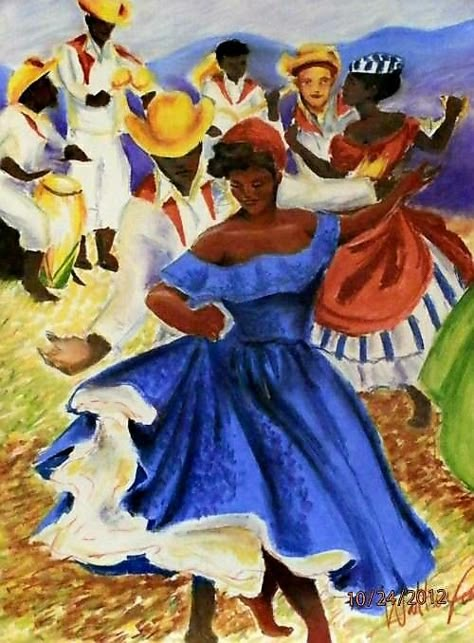 ♥️💙 Haitian Fashion, Gullah Art, Haitian Flag Day, Polar Opposites, Haitian Flag, Haitian Art, Dance Paintings, Caribbean Art, Latin American Art