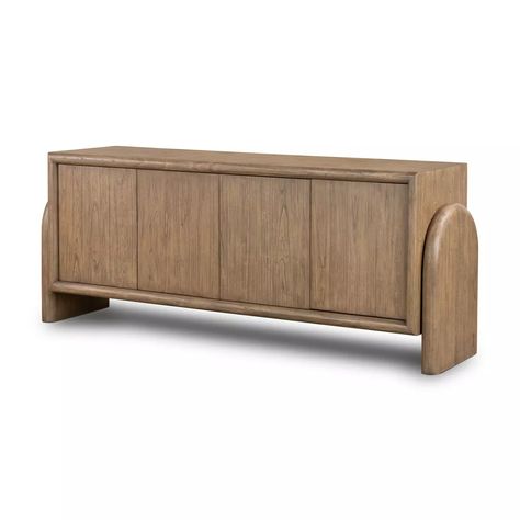 Sorrento Sideboard Aged Drift Mindi Four Hands Large Sideboard In Living Room, Modern Organic Sideboard, Side Boards, Four Hands Furniture, Copper Top Table, Interior Shelves, Solid Wood Sideboard, Side Board, Wooden Sideboard