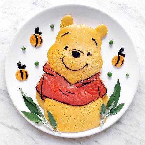 Pancakes Art, Decorate Bread, Fancy Plating, Kids Bento, Pancake Art, Toddler Breakfast, Food Art For Kids, Cute Winnie The Pooh, Food Artwork