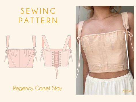 Regency Corset Empire Short Stay Sewing Pattern XS XXL - Etsy Regency Corset, Stays Pattern, Corset Sewing, Fashion Corset, Corset Sewing Pattern, Corset Pattern, Couture Mode, Simplicity Sewing, Diy Sewing Clothes