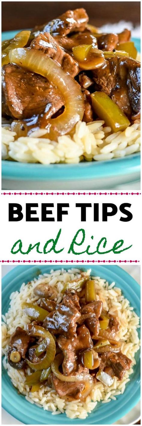 Beef Tips and Rice ~ https://FlavorMosaic.com Beef Tips With Vegetables, Beef Tips Peppers And Onions, Steak Tips Peppers And Onions, Beef Tip Meat Recipes, Beef Tips In Oven Recipes, Beef Tips And Peppers, Beef Tips Peppers And Onions Crockpot, Instant Pot Beef Tips And Rice, Steak Tips With Peppers And Onions