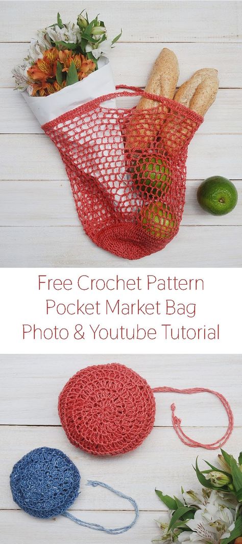 Crochet Market Bag | Free Crochet Pattern - Moara Crochet Easy Crochet Market Bag, Crochet Market Bag Free Pattern, Free Crochet Market Bag, Market Bag Free Pattern, Crochet Grocery Bag, Market Bag Pattern, Bag Free Pattern, Crochet Market, Cotton Shopping Bags