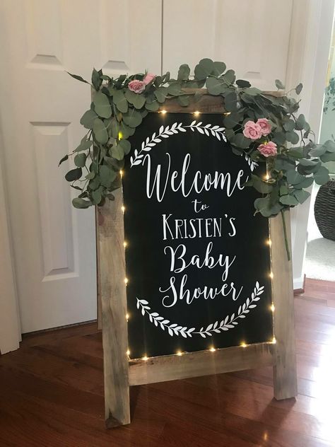 Baby In Bloom Chalkboard Sign, Baby Shower Chalkboard Sign Ideas, Chalkboard Baby Shower Sign, Baby Shower Welcome Sign Chalkboard, Baby Shower Sign Ideas, Baby Shower Sandwiches, Bake Business, Baby Shower Chalkboard Sign, Baby Shower Chalkboard