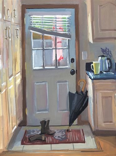 Paintings Of Rooms, Painting Of Room, Doorway Painting, Everyday Life Art, Daily Painting Challenge, Art Interior Paintings, Heather Martin, Apartment Painting, Painting Challenge