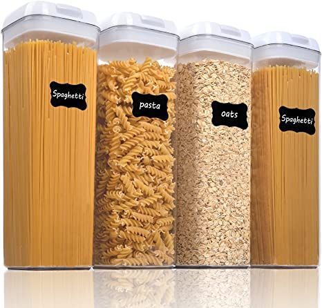 Large Food Storage Containers, Kitchen Pantry Organization, Cereal Containers, Airtight Storage, Plastic Canisters, Plastic Food Containers, Food Storage Container Set, Clear Container, Airtight Food Storage