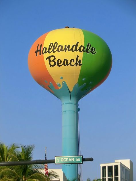 Hallandale Beach Florida, Streetscape Design, Miami Vacation, Indian Shores, Painted Water, Indian Rocks Beach, Madeira Beach, Florida Sunshine, Water Towers