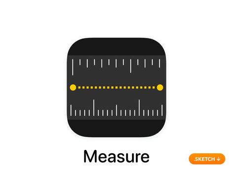 Apple "Measure" App Icon by Around Sketch Measure App Icon, Measure Icon, Dark Academia App Icons, Design Tape, Mobile App Icon, Ios 13, Icon Design Inspiration, Black App, Gui Design