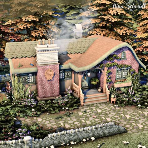 Wizard House Exterior, Sims Cottage Living House, Sims4 Cottage Living, Sims 4 Cc Houses Download Base Game, Sims 3 Builds, Ts4 Cottage Living, Sims 4 Witch Cottage, Sims 4 Cottage Living Cc, Sims 4 Cottage Living