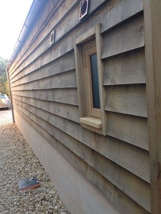 Feather Edge Shiplap Cladding Oak Shiplap Cladding Weatherboard Shiplap Cladding Exterior, Feather Edge Cladding, Oak Shiplap, Wooden Cladding Exterior, Wall Cladding Exterior, Shed Cladding, Barn Conversion Exterior, Wood Cladding Exterior, Cladding Exterior