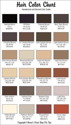 RGB and Hex Codes for different skin and hair tones | Art: General ... Skin Color Chart, Corel Draw Design, Rgb Color Codes, Sims 3 Mods, Hex Color Palette, Skin Color Palette, Hair Color Chart, Brown Color Palette, Pixel Drawing