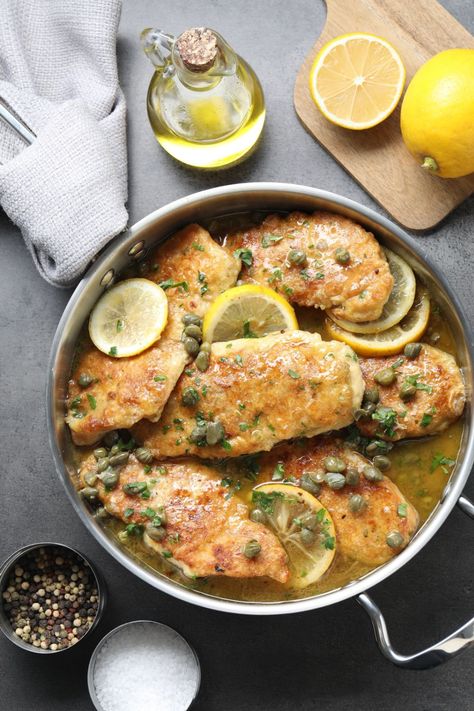 Bobby Flay Chicken Piccata - Bobby Flay Recipes Chicken Piccata Easy, Bobby Flay Recipes, Dinner On A Budget, Chicken Piccata, Bobby Flay, Fun Recipes, Tender Chicken, Boneless Chicken Breast, Chicken Dishes Recipes