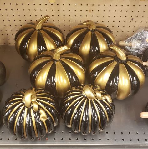 Make your Halloween a sophisticated event with these shiny black & gold glass pumpkins from Tuesday Morning. Black & Gold Glam Gala Halloween Party Decorating ideas. Halloween Party Decorating Ideas, Glam Halloween Party, Black Wedding Flowers, Party Decorating Ideas, Pumpkin Mask, Gold Glam, Glass Pumpkins, Tuesday Morning, Gold Glass