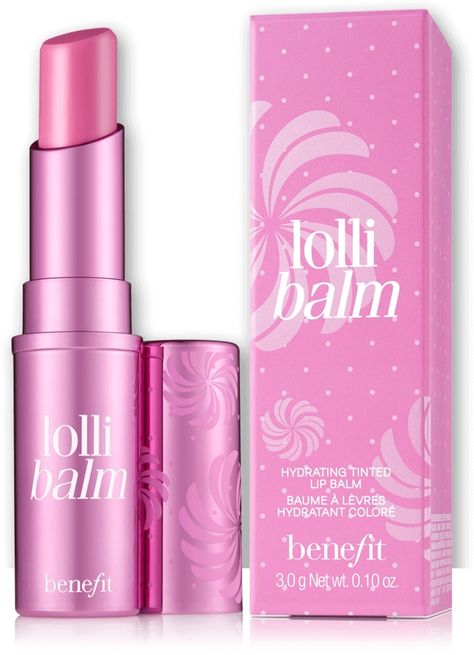 Benefit Lollibalm (pretty pink lip balm) Best Lip Balm, Lip Gloss Collection, Makeup Needs, Tinted Lip Balm, Makeup Items, Benefit Cosmetics, Glass Skin, Cute Makeup, Lip Tint