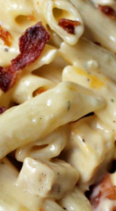 Chicken Bacon Ranch Pasta Recipe ~ A winner! Diced Chicken And Pasta Recipes, Essen, Thermomix, Chicken Bacon Ranch Noodles, Chicken Strip Pasta Recipes, Shredded Chicken Pasta Recipes Easy, Cheddar Bacon Ranch Chicken Pasta, Chicken Strips Dinner Ideas, Cheddar Bacon Ranch Pasta