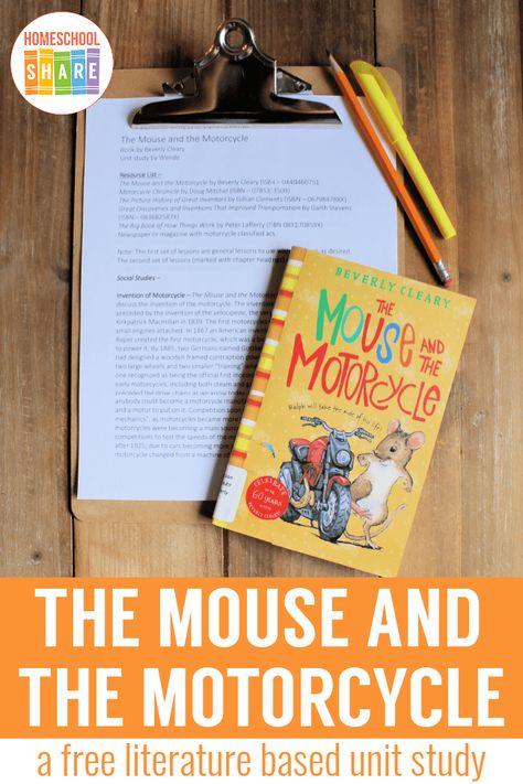 Mouse On A Motorcycle, Mouse And The Motorcycle Project, Mouse And The Motorcycle Craft, Mouse And The Motorcycle Activities, Letter Practice Kindergarten, The Mouse And The Motorcycle, Summer Reading Projects, Unit Study Homeschool, Intervention Teacher