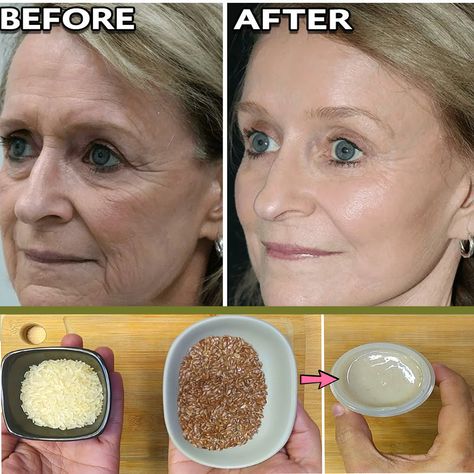 Mix rice with flax seeds are million times stronger than botox, it eliminate wrinkles and fine lines instantly, natural botox | Mix rice with flax seeds are million times stronger than botox, it eliminate wrinkles and fine lines instantly, natural botox #antiaging | By Simple Home Remedies Rice And Flax Seed Face Mask, Flax Seed Botox Mask, Flaxseed Botox Mask, Homemade Botox Recipe, Natural Botox For Face, Flax Seed Face Mask, Wrinkle Remedies Face, Wrinkles Remedies Face, Home Remedies For Wrinkles