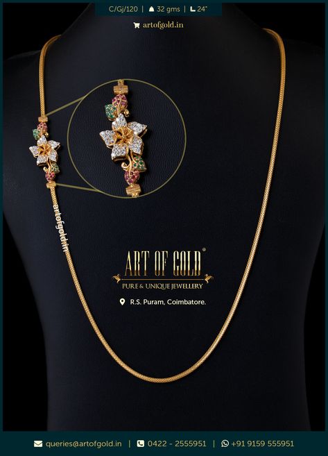 #Gold #mugappu #chain for ladies set in a unisex chain. Mugappu Thali Chain Designs Gold, Kids Chain Designs Gold, Thalli Chain Designs Gold Latest, Mugappu Designs Gold, Mugappu Designs Chains, Thali Chain Designs Gold, Mugappu Chain, Thali Chain, Short Gold Necklace