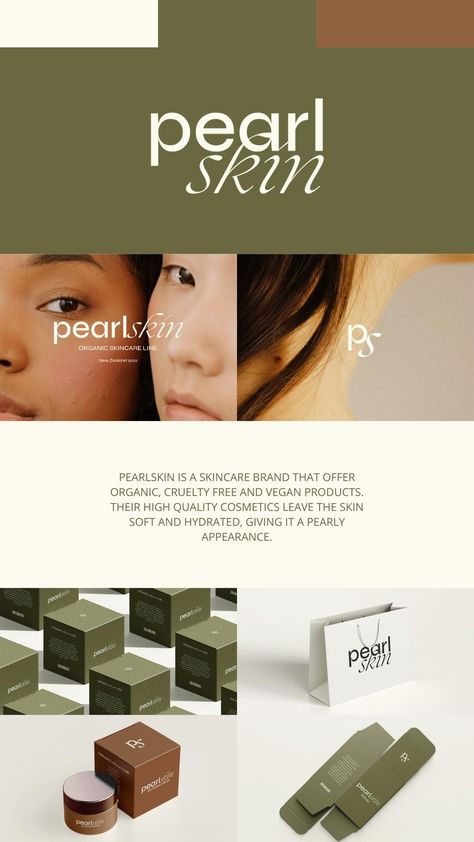 Brand Identity | Packaging | Branding | Logo Design | Skincare Brand Skin Care Brands Design, Skincare Logo Design Brand Identity, Fonts For Skincare Brand, Cosmetic Brand Identity Design, Skincare Brand Identity Design, Vegan Brand Identity, Patterns For Branding, Make Up Branding Design, Logo For Cosmetic Brand