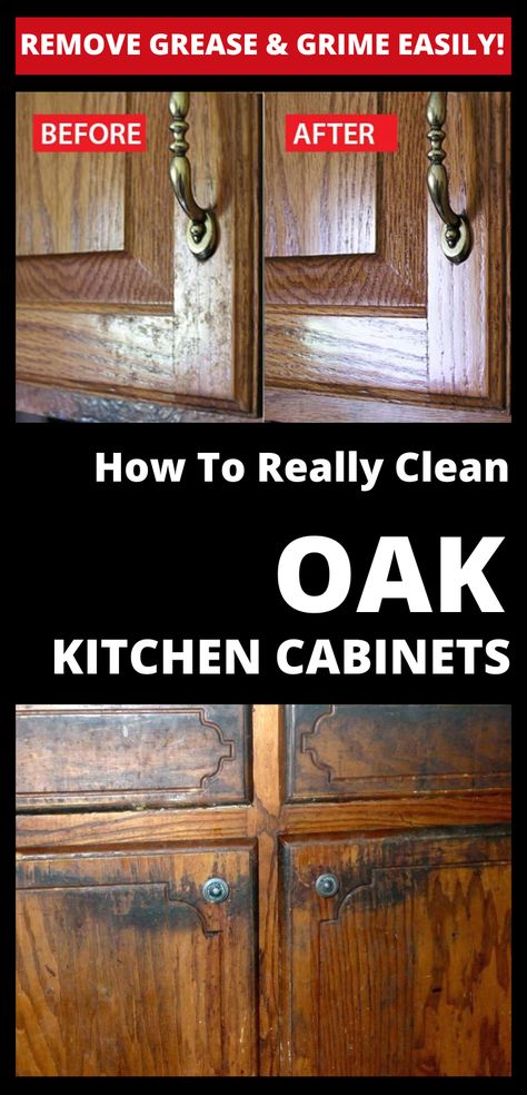 Clean Oak Kitchen Cabinets, Cabinet Cleaner, Cleaning Grease, Cleaning Cabinets, Deep Cleaning Hacks, Clean Kitchen Cabinets, Oak Cupboard, Oak Kitchen Cabinets, Wood Kitchen Cabinets