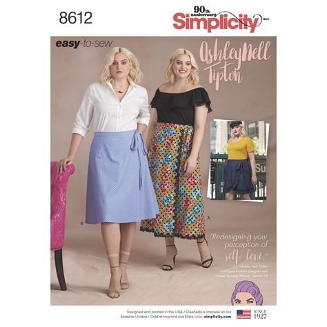 Purchase Simplicity 8612 Women's Easy Wrap Skirts by Ashley Nell Tiption and read its pattern reviews. Find other Easy to Sew, Plus, Skirts, ... Sew Wrap Skirt, Wrap Skirt Sewing Pattern, Wrap Skirt Pattern, Plus Size Sewing Patterns, Easy Wrap, Plus Size Sewing, Wrap Skirts, Full Figure Fashion, Wrap Mini Skirt