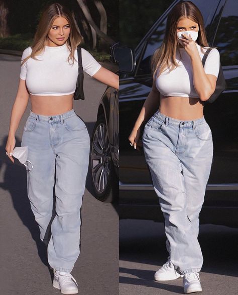 Kylie Jenner Street Style, Ropa Kylie Jenner, Look Kylie Jenner, Trajes Kylie Jenner, Mode Kylie Jenner, Estilo Kylie Jenner, Kylie Jenner Look, Kyle Jenner, Toned Tummy