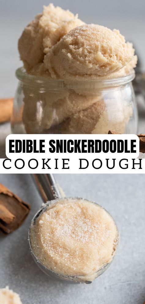 Snickerdoodle Cookie Dough, Eggless Cookie, Edible Cookie Dough Recipe, Batch Recipes, Snickerdoodle Cookie, Peanut Butter Cookie Dough, Bake Recipes, Easy Baking Recipes Desserts, Tasty Baking